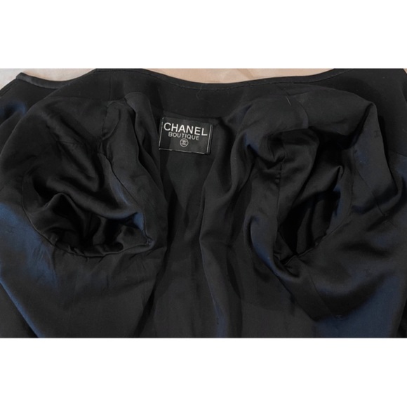 ✨Vintage CHANEL 1994 Collection CC Logo Black Wool Suit Jacket Blazer Coat - Picture 14 of 16